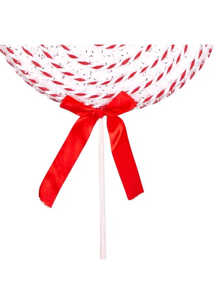 Yılbaşı Ağaç Süsü Kurdelalı Şeker Spiral Ip Detaylı Kırmızı-Beyaz 24X modelleri