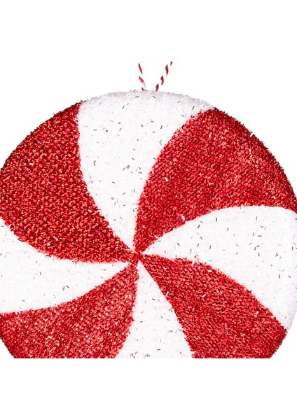 Yılbaşı Ağaç Süsü Kurdelalı Şeker Figür Kırmızı-Beyaz 24X49 Cm. fiyatları