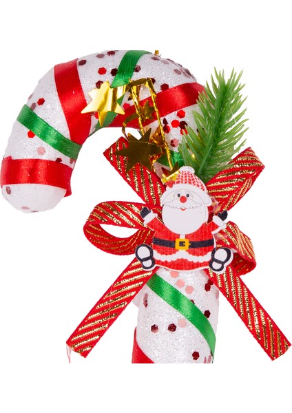 Yılbaşı Süsü Yılbaşı Dekorlu Noel Baba Figürlü Baston Kırmızı-Yeşil 9 fiyatları