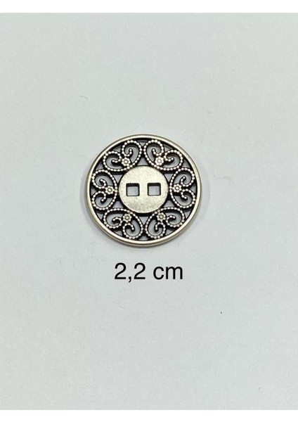 Italyan Gümüş Metal Düğme / 6 Lı Set / 2,2 cm / M012