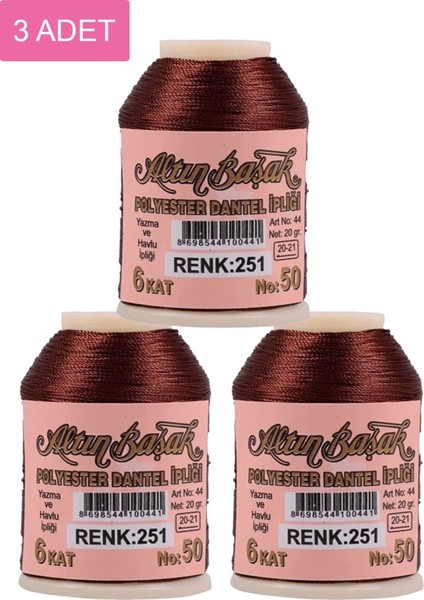 3 Adet Oya ve Dantel Ipi 20 gr - No: 251