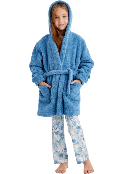 Kız Çocuk Polar Sabahlık 51639 - Mavi