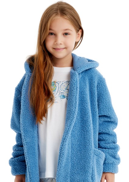 Kız Çocuk Polar Sabahlık 51639 - Mavi modelleri