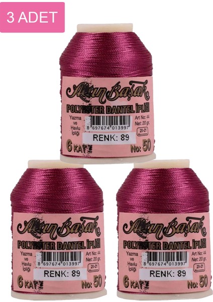 3 Adet Oya ve Dantel Ipi 20 gr - No: 089
