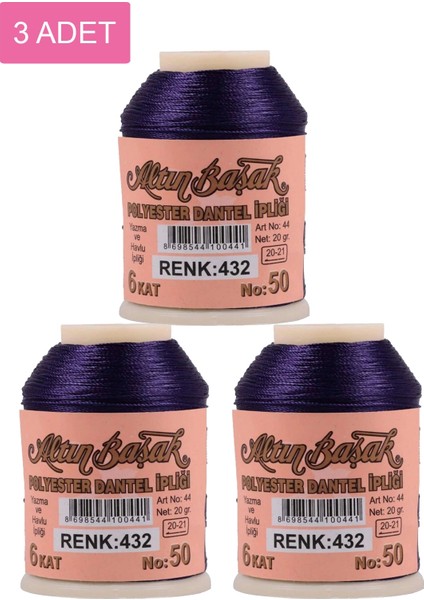 3 Adet Oya ve Dantel Ipi 20 gr - No: 432