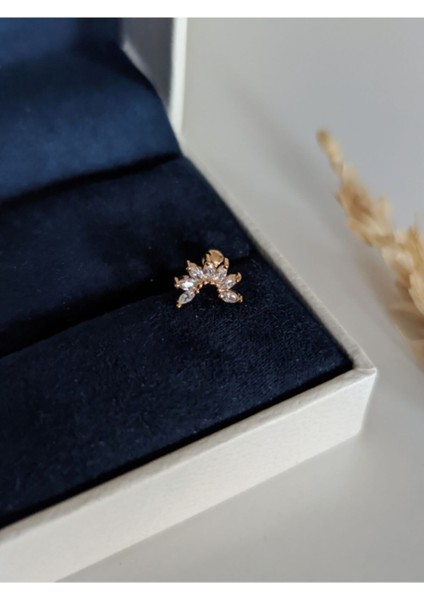 Cerrahi Çelik Gold Zirkon Güneş Model Piercing Tragus