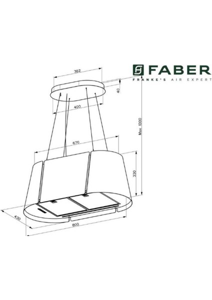 Faber Beat Xl Bk Matt F80 Ada Davlumbaz