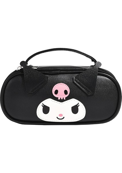 Yeni Sanrio Kurome Melodi Büyük Kapasiteli Taşınabilir Pu Deri Kırtasiye Kutusu Öğrenci Karikatür Depolama Kalem Çantası (Yurt Dışından)