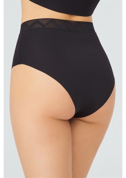 Basic Yüksek Bel Lazer Kesim Bikini Külot 3'lü Paket - 3