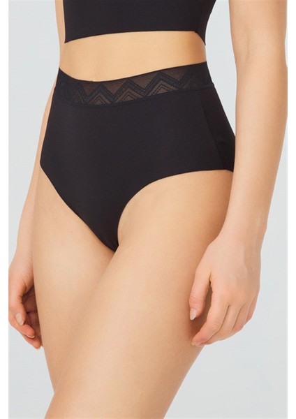 Basic Yüksek Bel Lazer Kesim Bikini Külot 3'lü Paket - 3