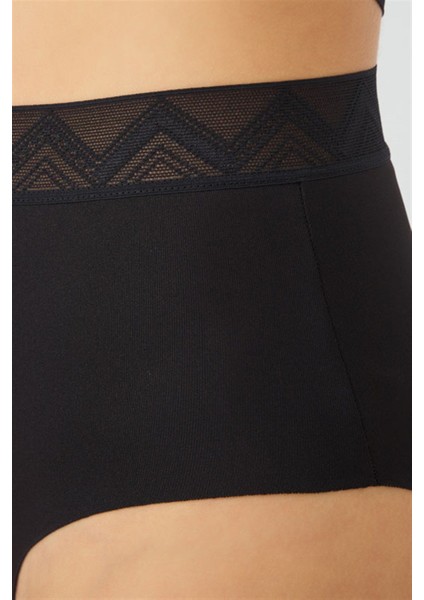 Basic Yüksek Bel Lazer Kesim Bikini Külot 3'lü Paket - 3