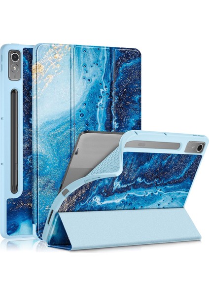Lenovo Tab P12 12.7 P12 Pro 2. Nesil 3 Katlı Deri Tablet Kılıfı (Yurt Dışından)