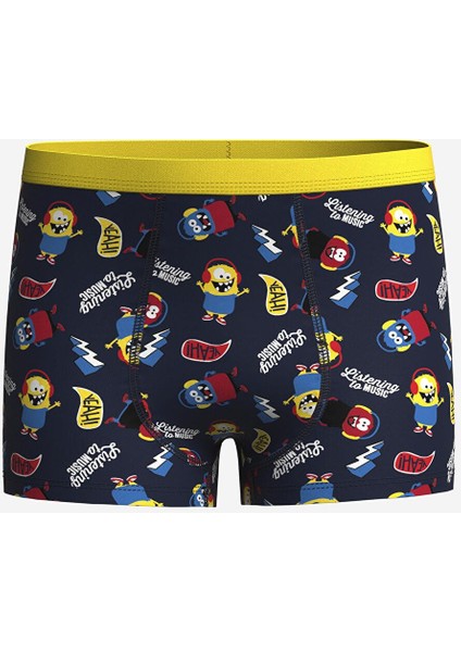 Lcw Kids Lacivert Baskılı Baskılı Erkek Çocuk Boxer 3'lü