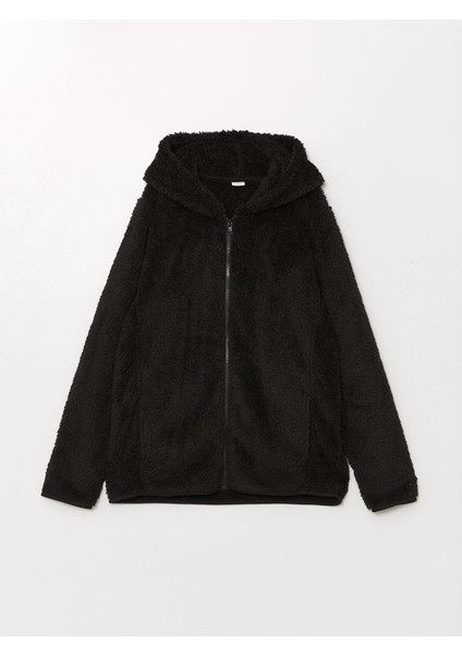 Lcw Kids Kapüşonlu Pelüş Kız Çocuk Fermuarlı Sweatshirt