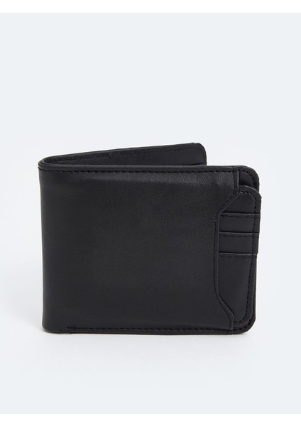 Lcw Accessorıes Siyah Deri Görünümlü Erkek Cüzdan ve Kartlık