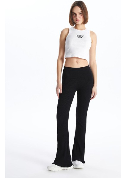 Xsıde Kadın Beli Lastikli Ekstra Dar Fit Düz Tayt