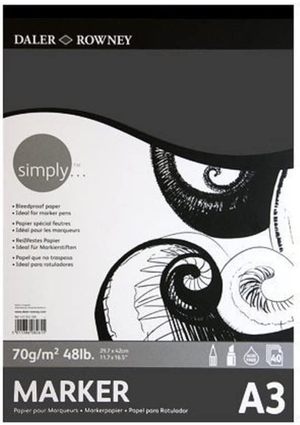 Byars Bilişim Byars-Rowney Simply Marker Blok A3 - 70GR. - 40 Yaprak Byarsbilişim