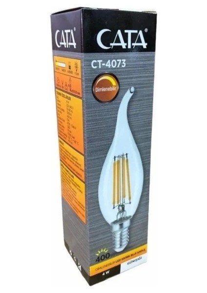 E-14 4W Kıvrık Rustik LED Ampul Gün Işığı