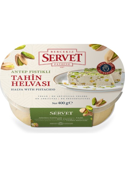 Bercekız Servet Rafine Şeker İlavesiz - Antep Fıstıklı Helva 400 gr