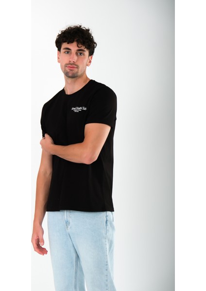 Mental Health Club Regular Fit T-Shirt Erkek - Siyah