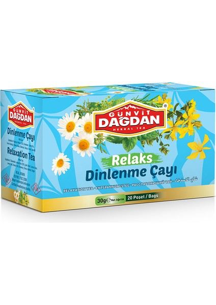 Günvit Dağdan Relaks Dinlenme Çayı Kutu Natürel Sallama Poşet Çay 20’li