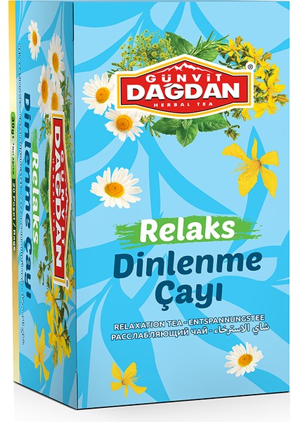 Günvit Dağdan Relaks Dinlenme Çayı Kutu Natürel Sallama Poşet Çay 20’li