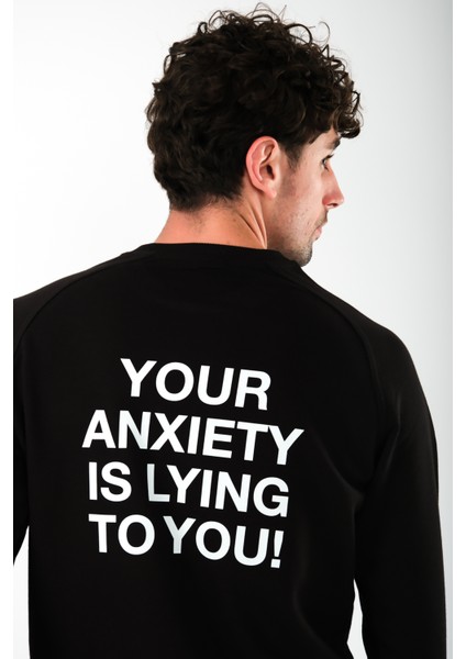 Anxiety Regular Fit Sweatshirt Erkek - Siyah fiyatları