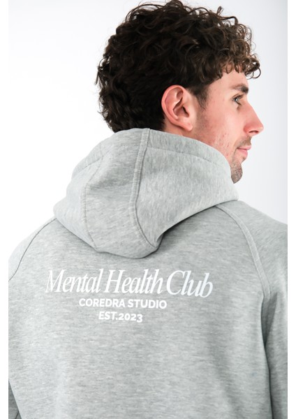 Mental Health Club Regular Fit Hoodie Erkek - Gri fiyatları