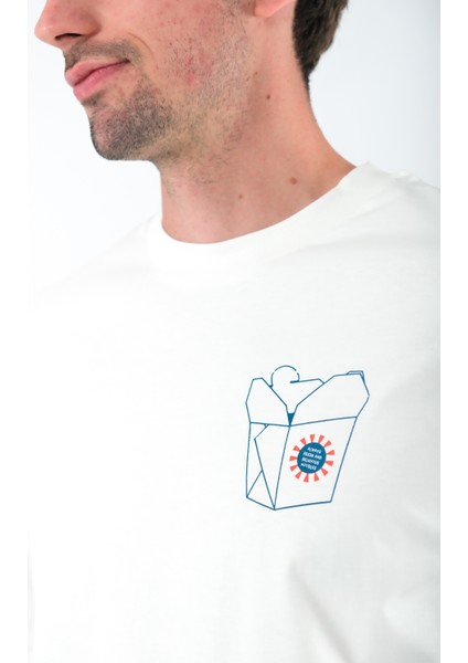 In The Mood For The Nood Oversize Fit T-Shirt Erkek - Ekru