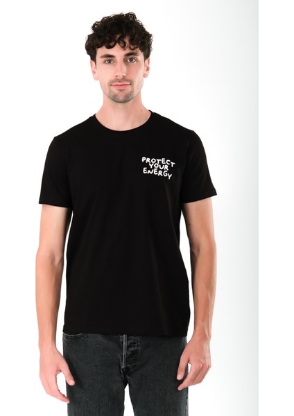Protect Your Energy Regular Fit T-Shirt Erkek - Siyah