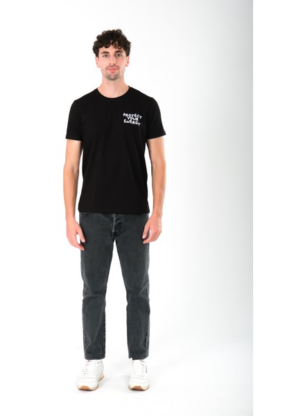 Protect Your Energy Regular Fit T-Shirt Erkek - Siyah