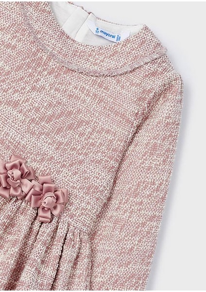 04-09 Yaş Kız Çocuk Rose Renk Örme Elbise fiyatları