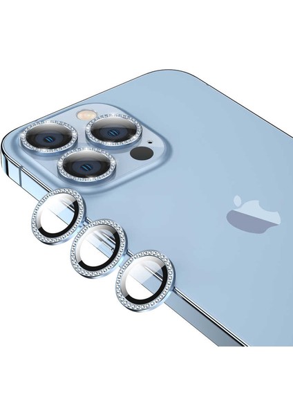 Apple iPhone 14 Pro Max Uyumlu Diamond Taşlı Model Kamera Cam Koruyucu