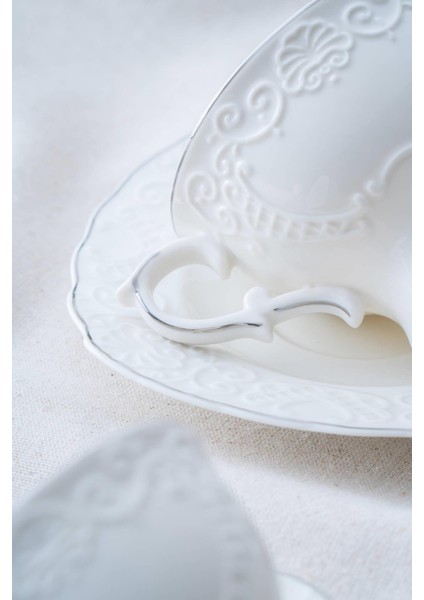 Angela 6 Kişilik Silver Çay Fincanı Takımı - 220 ml fırsatları