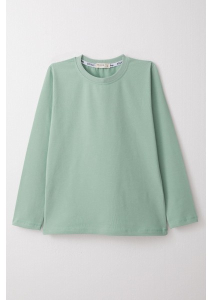 Erkek Çocuk Uzun Kollu Tişört Basic 5-14 Yaş, Mint Yeşili modelleri