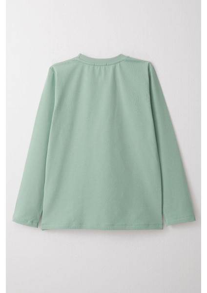 Erkek Çocuk Uzun Kollu Tişört Basic 5-14 Yaş, Mint Yeşili fırsatları