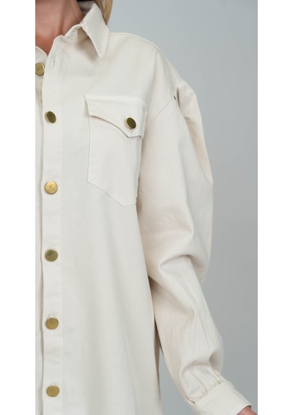 Boleyn Oversize Boyfriend Krem Rengi Gömlek fiyatları