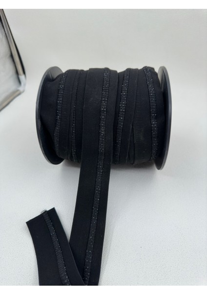 4 cm Içten Kordonlu Lastik-1 Metre-Siyah