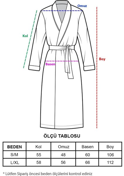 Unisex Promise Peştemal Bornoz Lacivert