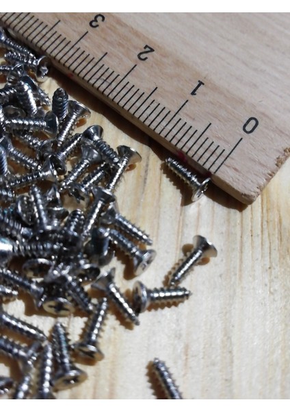 50 Adet 7,5 mm Mini Ahşap Menteşe Kilit Hobi Vidası Nikel