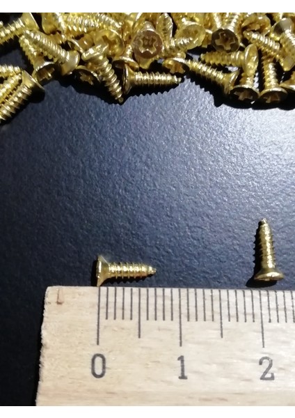 50 Adet 7,5 mm Mini Ahşap Menteşe Kilit Hobi Vidası Sarı modelleri
