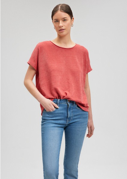 Dokulu Pembe Basic Tişört 167311-71102