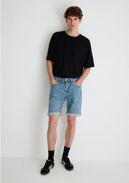Erkek BRIAN Mavi 90s Comfort Jean Şort 0418484472