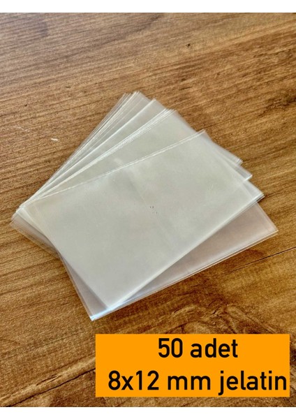 8X12 CM MİNİ ŞEFFAF JELATİN POŞET BANTSIZ DÜZ 50 ADET