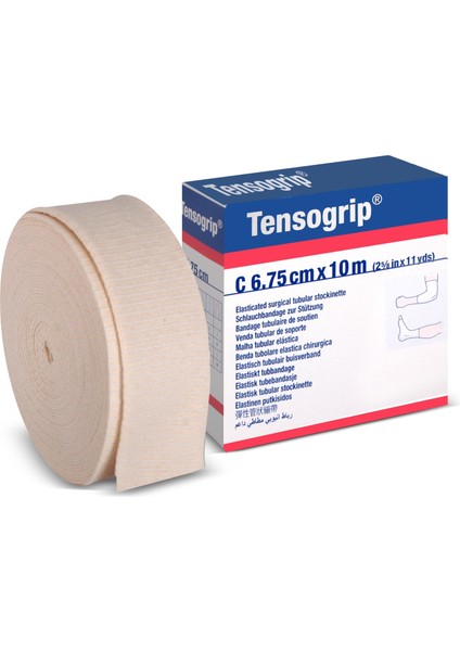 Tensogrip Tubular Bandaj Bsn Boru Bandaj 6,75CM x 10M Beyaz C Beden