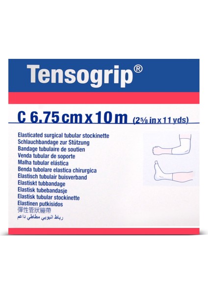 Tensogrip Tubular Bandaj Bsn Boru Bandaj 6,75CM x 10M Beyaz C Beden