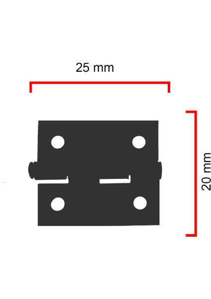 4 Adet Klasik Menteşe Nikel ve Vidaları 20x25 mm Kutu ve Sandık Menteşesi Hobi Maket