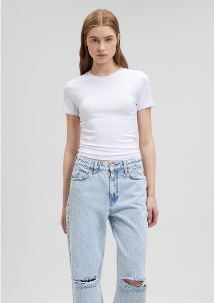 Lux Touch Beyaz Basic Modal Tişört 1600963-620 fiyatları