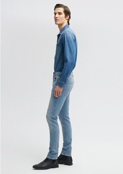 Erkek Kvnç Indigo 90S Mavi Black Jean Pantolon 001070-33974