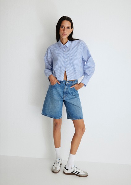 Melina Real Blue Indigo Mavisi Jean Şort 1410144-87086